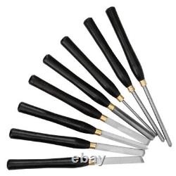 8PCS HSS Wood Turning Tools Lathe Chisel Set with Beech Handle for Woodworking