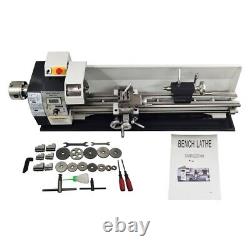 8X32 Metal Lathe 1100W Inch Thread 110V with Double Chuck MT5 Spindle