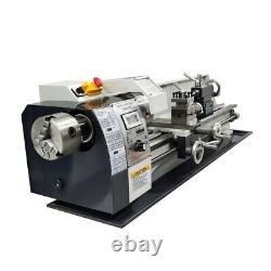 8X32 Metal Lathe 1100W Inch Thread 110V with Double Chuck MT5 Spindle