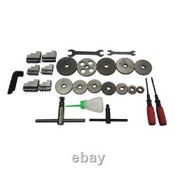 8X32 Metal Lathe 1100W Inch Thread 110V with Double Chuck MT5 Spindle