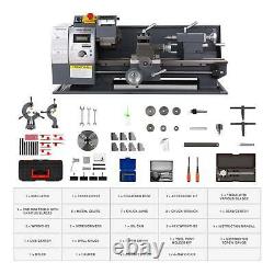 8× 16 Mini Metal Lathe 1100W Metal Gear Digital Display 9 Turning Tools