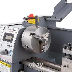 8× 16 Mini Metal Lathe 1100W Metal Gear Digital Display 9 Turning Tools