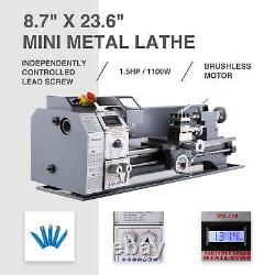 8.7x 23.6 Mini Metal Lathe1100W Metal Gear Brushless Motor 5 Turning Tools