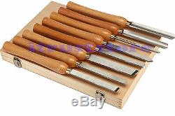 8 Pc Hss High Speed Steel Wood Turning Lathe Tools Chisel Gouge Woodworking Set