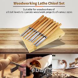 8 Pcs Wood Lathe Chisel Set, Wood Turning Tools HSS Blades and Quality Wood Hand