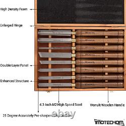 8 Pieces HSS Wood Turning Tools Lathe Chisel Set with Walnut Handle