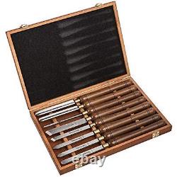 8-Pieces HSS Wood Turning Tools Lathe Chisel Set with Walnut Handle Wooden