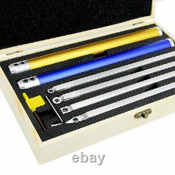 8pcs Wood Turning Tool Carbide Insert Cutter Set with Aluminum Handle Wrench USA