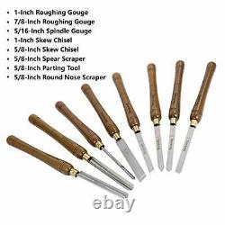 8pieces Hss Wood Turning Tools Lathe Chisel Set With Walnut Handle wooden Stora