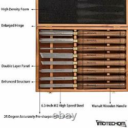 8pieces Hss Wood Turning Tools Lathe Chisel Set With Walnut Handle wooden Stora