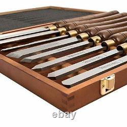 8pieces Hss Wood Turning Tools Lathe Chisel Set With Walnut Handle wooden Stora