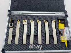 9PCS 1/2 Shank Indexable Carbide Lathe Turning Insert Tool Holder Bit Se suit