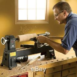 A Wood Turning Lathe Benchtop Variable Speed Woodturning Tool Centering Drilling