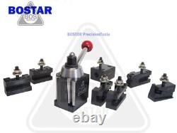 BOSTAR BXA 250-222 Wedge Type Tool Post Set Lathe10-15 W. 2 Extra Tool Holders