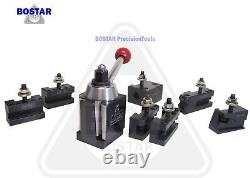 BOSTAR BXA 250-222 Wedge Type Tool Post Set Lathe10-15 W. 2 Extra Tool Holders