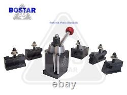 BOSTAR BXA 250-222 Wedge Type Tool Post, Tool Holder Set for Lathe 10-15, 6PC