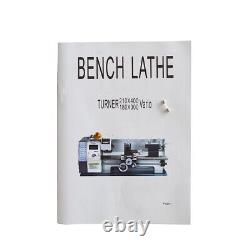 Bench Lathe Precision Inch Thread Lathe 110V Metal Lathe Spindle Taper MT5 WM210