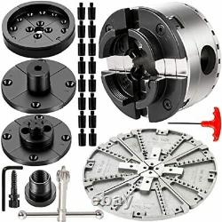 BestEquip Wood Lathe Chuck, 3.75-Inch 4-Jaw Wood Turning Gear Chuck, WITH CASE