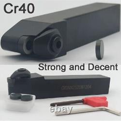 CRDNN2525 Lathe Turning Tool Holder + 1pcs RNGN1204 CBN Round Milling Inserts