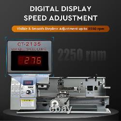 CREWORKS 8x14 Mini Metal Lathe 600W Digital Variable Speed Metalworking 2250RPM