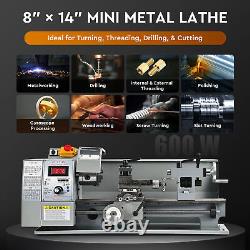 CREWORKS 8x14 Mini Metal Lathe Digital Variable Speed Metalworking 2250rpm 600W