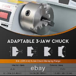 CREWORKS 8x16 Mini Metal Lathe w 750W DC Motor 2500rpm 3 Jaw Chuck LCD Display