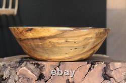 Chinese Tallow Wood Bowl, Hand Made, Lathe Turned, Wooden Bowl. Nicely figured