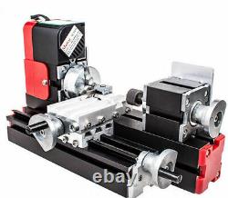 DIY Tool Wood Lathe Woodworking Motorized Motor Mini Metal Lathe Machine