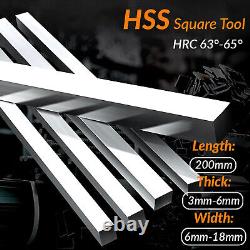 HSS Square Tool Bit High Speed Steel Lathe Milling Cutter Turning Tool HRC 63-65