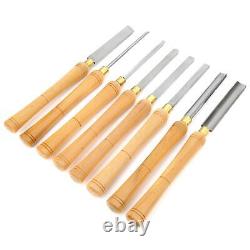 HSS Wood Turning Lathe Chisel Set 8pc with Wooden Box Woodworking Tool Kit