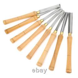 HSS Wood Turning Lathe Chisel Set 8pc with Wooden Box Woodworking Tool Kit