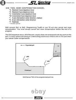 Haas SL Series CNC Turning Center Lathe Programmers Manual 894