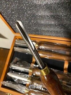 IMOTECHOM 6pc New HSS Wood Lathe Turning Tools Chisel Set withWalnut Handle + Case