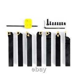 Indexable Lathe Turning Tool-5/8 Shank 7 Pieces Carbide Turning Tool Set