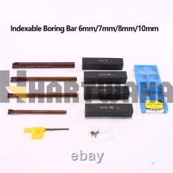 Lathe Boring Bar Turning 6/7/8/10mm Shank With Carbide Inserts CCMT060204