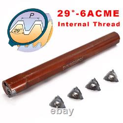Lathe Internal Threading Boring Bar Turning Tool 29° 6ACME Threading Inserts