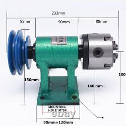 Lathe Spindle Assembly DIY Small Woodworking Rotating Seat 80 Three-jaw Chuck