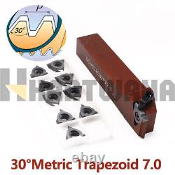 Lathe Threading Turning Left Hand Tool 30° Metric Trapezoid T7 Insert 10PCS