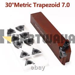 Lathe Threading Turning Left Hand Tool 30° Metric Trapezoid T7 Insert 10PCS