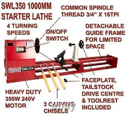 Lumberjack 1 Metre Starter Wood Turning Lathe with Variable Speed & Accessories