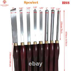 M2 HSS High Speed Steel Wood Turning Lathe Tools Chisel Gouge Woodworking Set 8