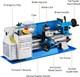 Metal Lathe 7x12high-grade Construction Precise Variable Speed Control 2500rpm