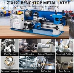 Metal Lathe 7x12High-Grade Construction Precise Variable Speed Control 2500RPM