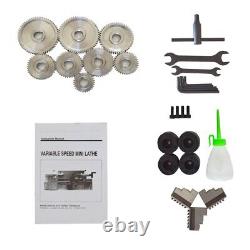 Metal Lathe Precision Bench Lathe Brushless Motor All Metal Gears Variable Speed