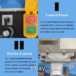 Metal Lathe Precision Bench Lathe Brushless Motor All Metal Gears Variable Speed