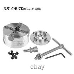 Metal Lathe Turning Chuck 4-Jaws Thread Tensile Steel Woodworking Tools 3.5inch
