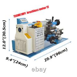 Metalworking Bench Lathe Teaching Lathe 110V 750W Metric Thread Brushless Motor