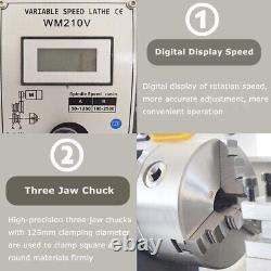 Metric Thread Precision Metal Wood Bench Lathe 900W 8X16 Brushless Motor