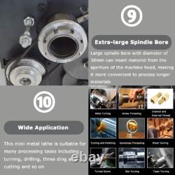 Metric Thread Precision Metal Wood Bench Lathe 900W 8X16 Brushless Motor
