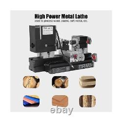 Mini Lathe Kit, 12V DC 60W 12000RPM High Power Micro Lathe Machine Mini Lathe